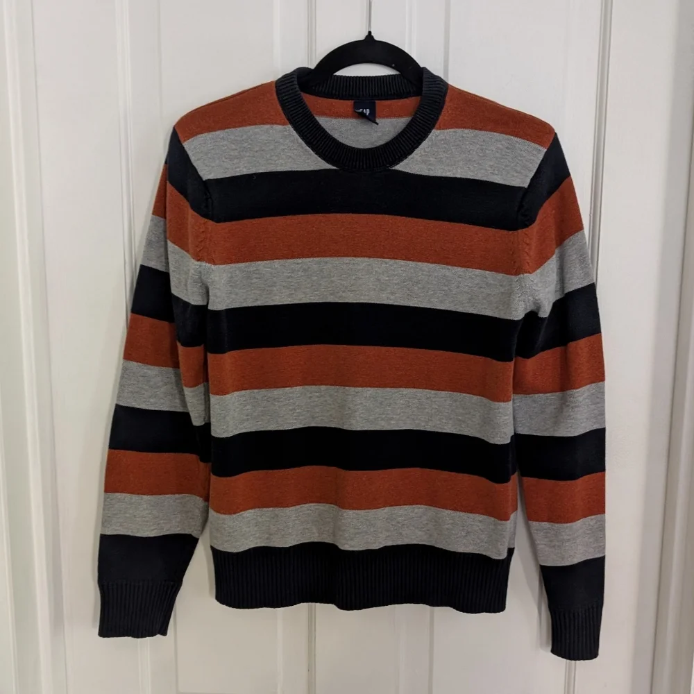 VTG GAP Mens/Unisex Striped Sweater XTRA SMALL Preppy Pullover Wool Blend